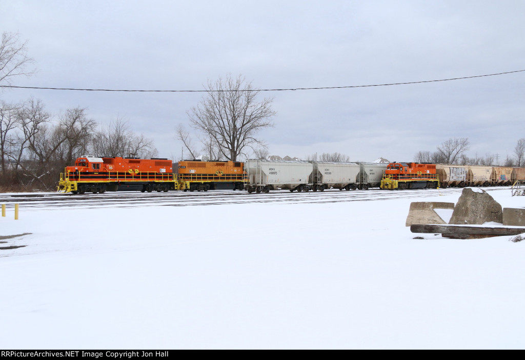 After completing the daytime work, 2170 & 2019 are tied down for the evening's Z627